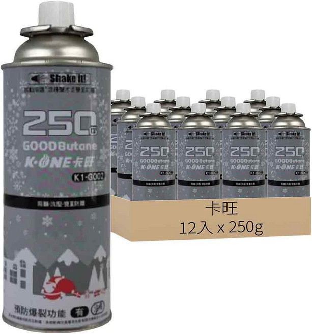 K-ONE 卡旺 戶外卡式罐 K1-G002 3入, 250g, 4套