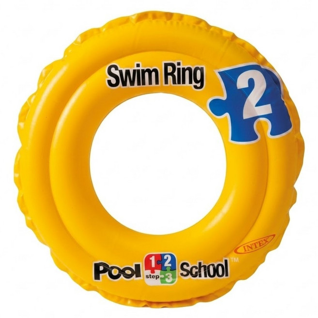 INTEX 游泳學校 POOL SCHOOL-STEP 2 游泳圈 58231, 黃色, 1個