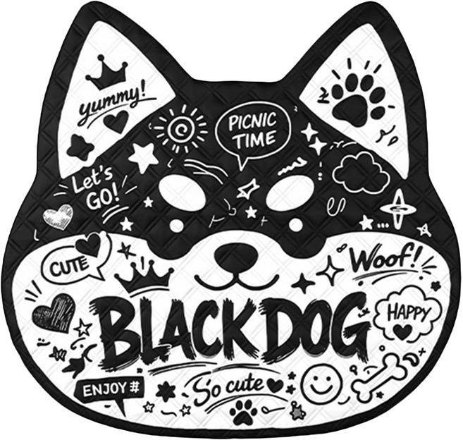 BLACK DOG 黑狗 Doggy造型野餐墊 防潑水 190 x 200cm 黑狗出逃