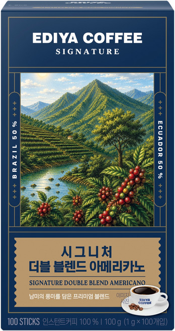 이디야 시그니처 더블 블렌드 아메리카노, 1g, 1개, 100개입