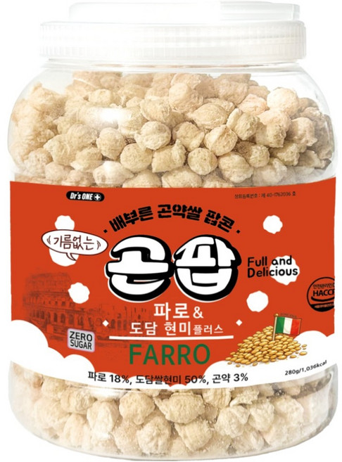 닥터스원 곤약쌀 팝콘 곤팝 파로 도담 현미 플러스, 280g, 1개