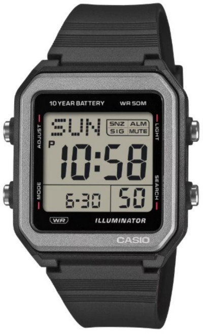 CASIO 卡西歐 多功能數位電子運動錶 W-221H-1AVDF, 黑色, 1個