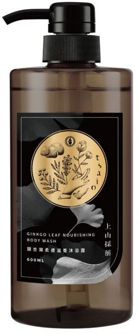 tsaio 上山採藥 銀杏葉柔膚滋養沐浴露, 1個, 600ml