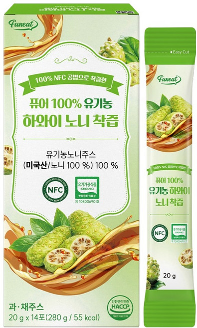 퍼니트 퓨어 유기농 하와이 노니 착즙 주스, 280g, 1개