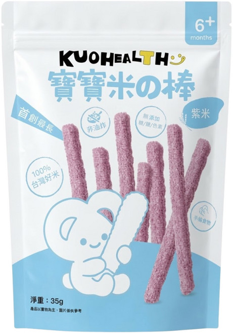 郭老師 寶寶米果棒 紫米口味, 35g, 1個, 純天然