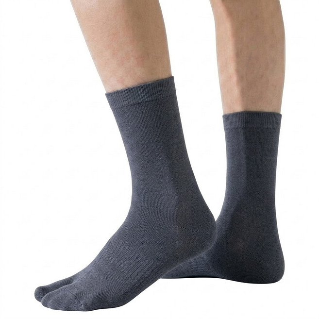 NICOFUN 愛定做 運動二趾襪 fyk242toe02-48, 深灰色, 1套