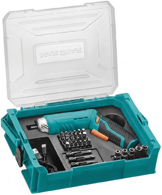 MAX STAR 太星電工 USB充電式 3.7V電動起子33件螺絲頭組, 1套