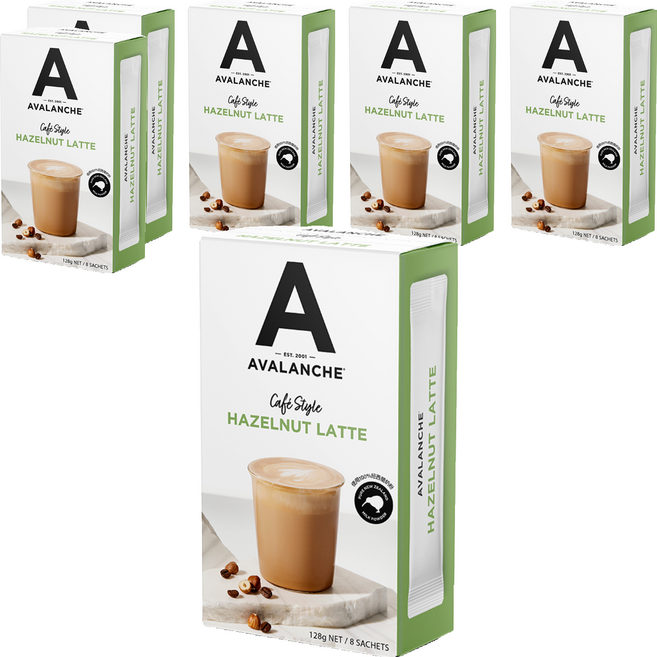 AVALANCHE 榛果風味拿鐵即溶咖啡, 16g, 6個, 8個裝