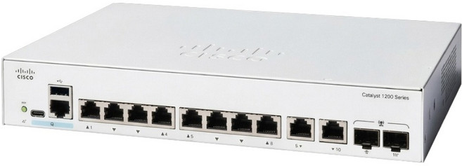 시스코 8포트 기가비트 관리형 스위치허브 2SFP, 1개, C1200-8T-E-2G