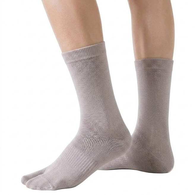 NICOFUN 愛定做 運動二趾襪 fyk242toe02-48, 淺卡其色, 1套