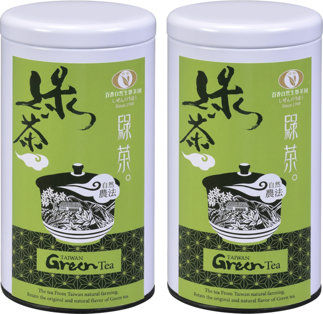 百香自然生態茶園 自然農法綠茶 直條形綠茶 冷泡茶, 80g, 1套, 2個裝