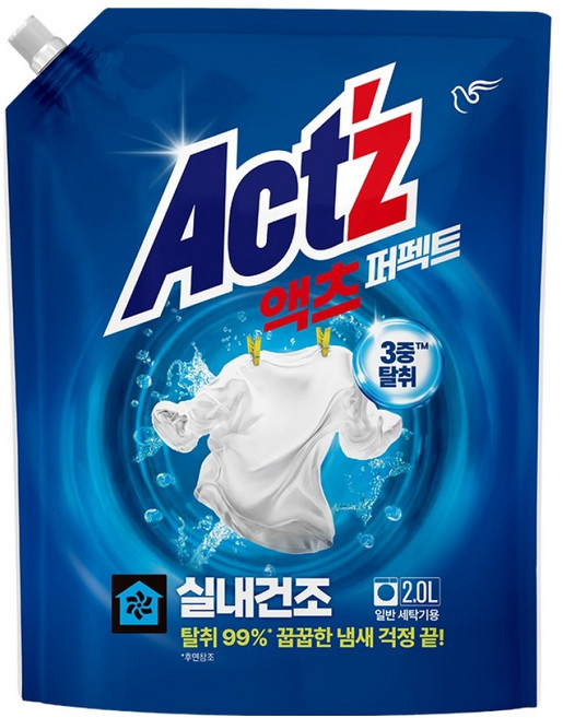 액츠 퍼펙트 실내건조 액상세제 일반용, 1개, 2L