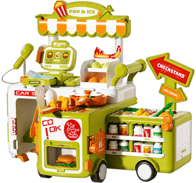 PLAYFUL TOYS 頑玩具 廚房餐車組, 綠色, 1套