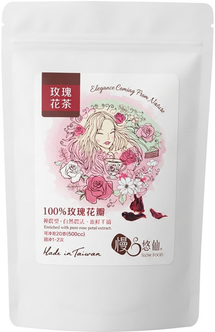 SLOW FOOD 慢悠仙 玫瑰花花瓣, 20g, 1個, 1個裝