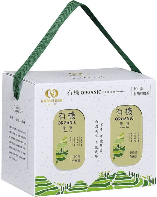 百香自然生態茶園 有機禮盒 綠茶 半球形, 120g, 1套, 2個裝