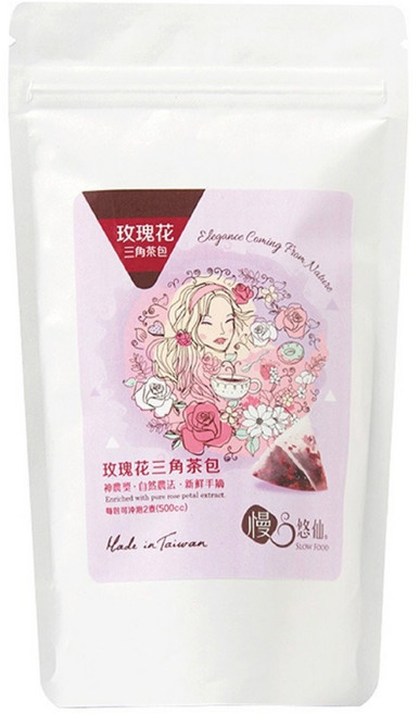 SLOW FOOD 慢悠仙 玫瑰花三角茶包, 1.2g, 1套, 10個裝