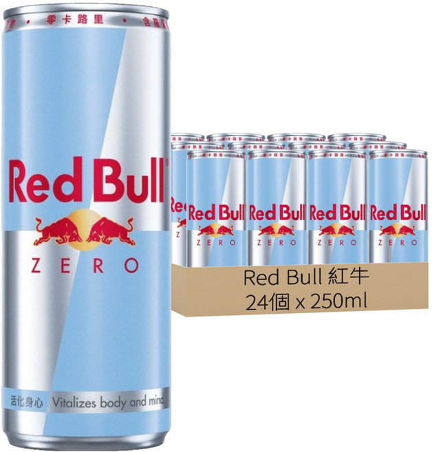 Red Bull 紅牛 零卡能量飲料, 24個裝, 250ml