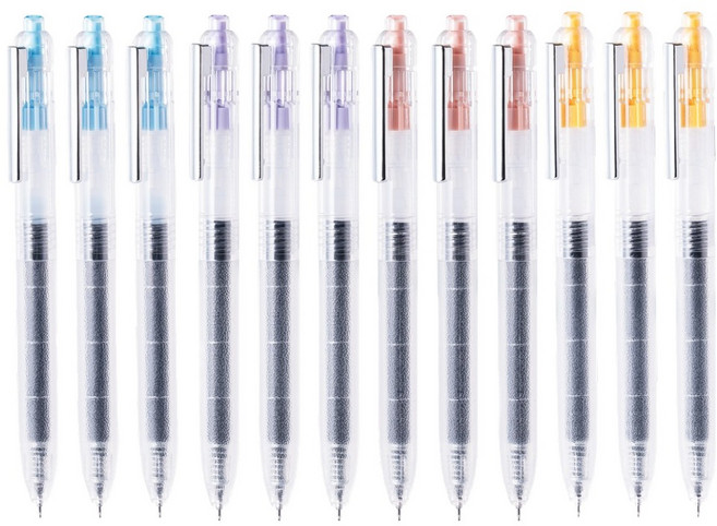 반텍스 퀵드라이 젤펜 4종 x 3p 세트 0.5mm, 스카이블루, 퍼플, 오렌지, 옐로우, 1세트