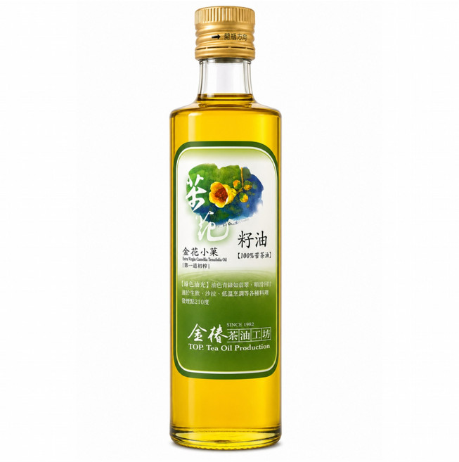 金椿茶油工坊 金花小菓 茶花籽油, 1個, 500ml