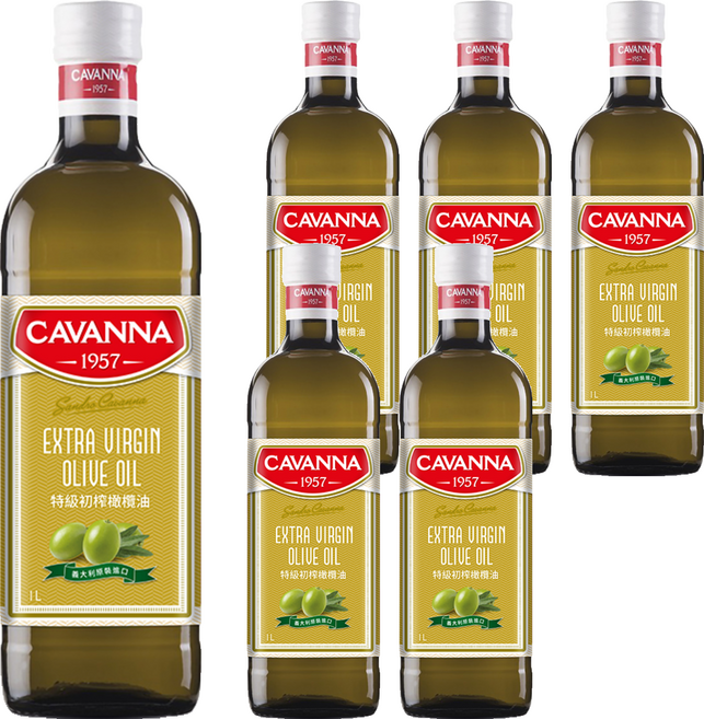 CAVANNA 康萬納 特級初榨橄欖油, 6個, 1L