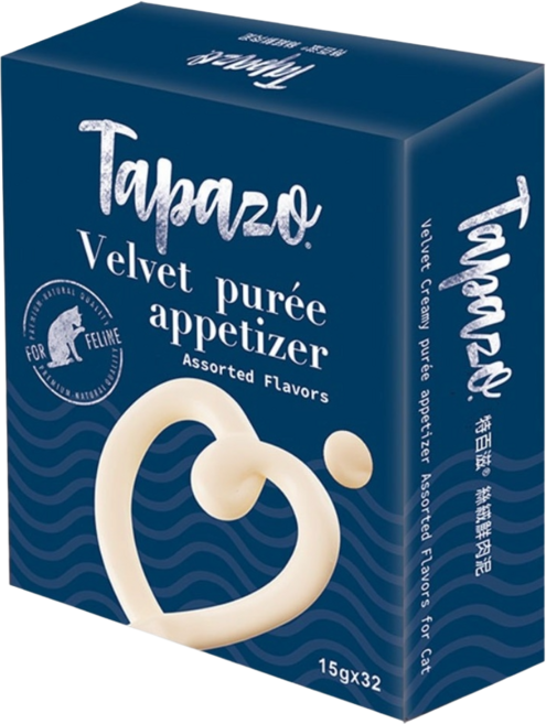 Tapazo 特百滋 絲絨鮮肉泥 貓用 綜合口味 15g 32入, 480g, 1箱, 雞肝 + 鮪魚 + 龍蝦 + 干貝