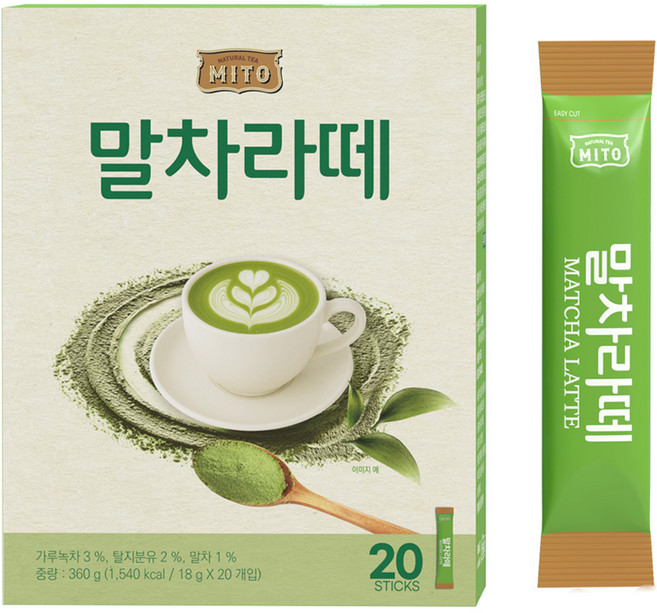 MITO 말차라떼, 18g, 1개, 20개입