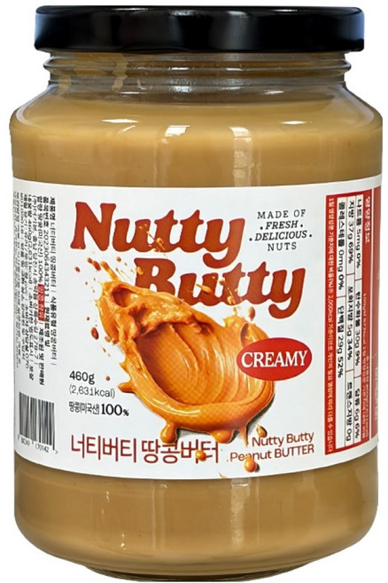 너티버티 땅콩버터, 1개, 460g