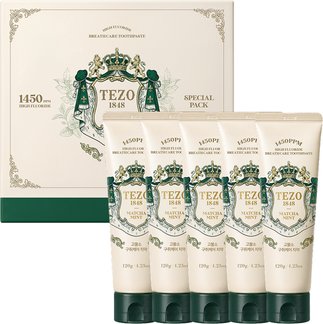 테조 불소 구취케어 치약, 120g, 1개입, 5개