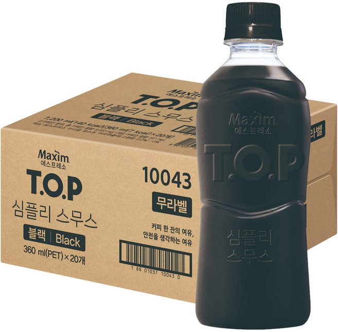 티오피 맥심 심플리스무스 블랙 무라벨, 20개, 360ml