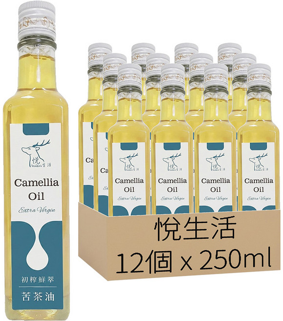 Well Life 悅生活 極鮮 野生百年老樹種苦茶油, 12個, 250ml
