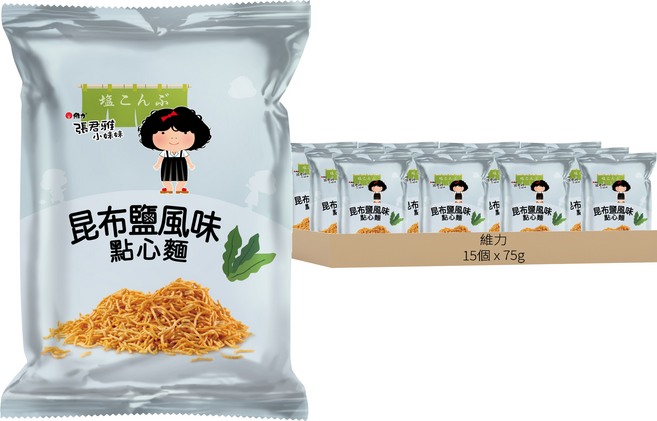 維力 張君雅小妹妹 昆布鹽風味點心麵, 75g, 15個