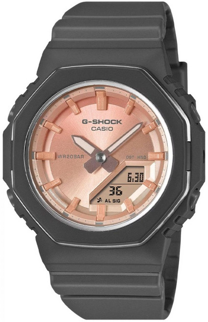 CASIO 卡西歐 G-SHOCK 八角錶殼自然礦石色彩運動戶外雙顯錶 黑色 + 玫瑰金色 GMA-P2110SC-4ADR 46 x 40.5 x 11.3mm 1個
