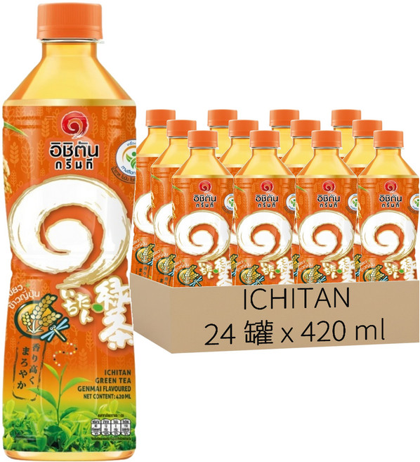 ICHITAN 玄米味綠茶飲料, 24個, 420ml