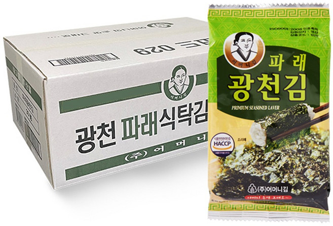 광천어머니김 파래식탁김, 15g, 30개