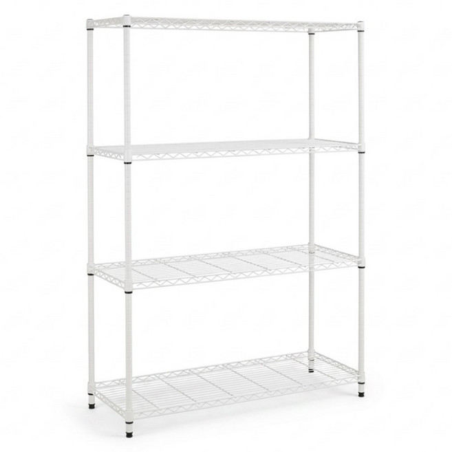 AAA MIT 耐重 4層 輕型烤漆波浪鐵架 置物架 120 x 45 x 180cm 象牙白 傢俱生活館 AA120-04180IV