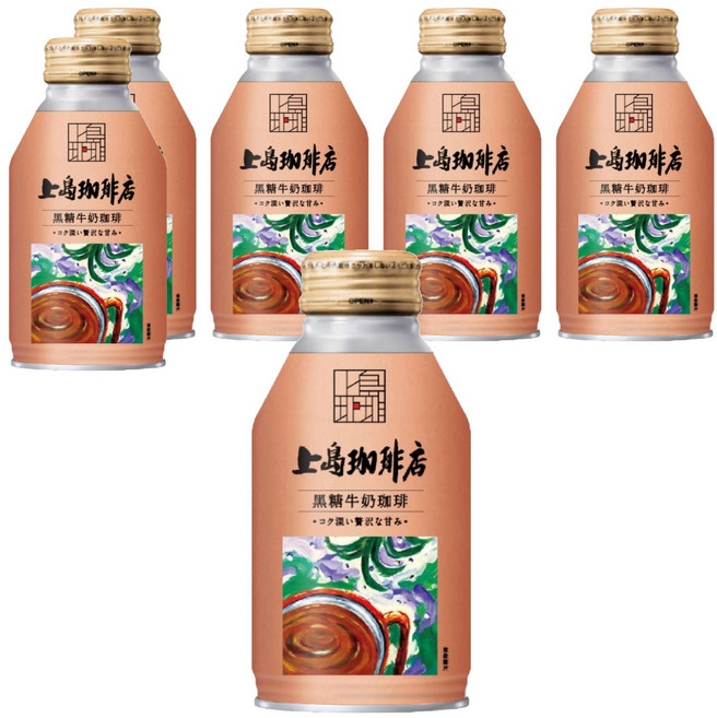 上島珈琲店 黑糖牛奶咖啡, 6瓶, 250ml