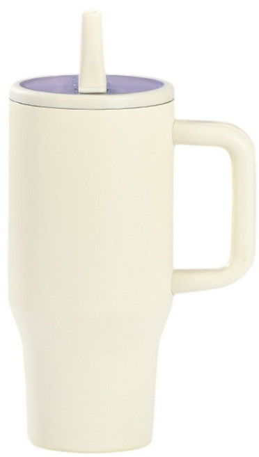 Uncle Ait 艾特叔叔 304不鏽鋼吸管冰霸杯, 象牙白, 1個, 900ml