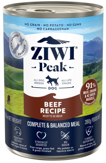 Ziwi Peak 滋益巔峰 犬用主食罐, 390g, 1個, 牛