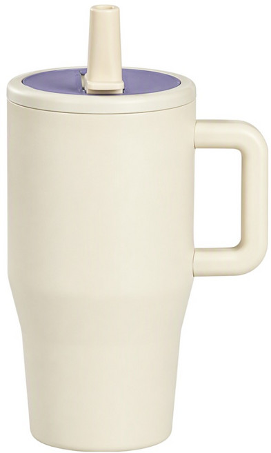 Uncle Ait 艾特叔叔 304不鏽鋼吸管冰霸杯, 象牙白, 1個, 600ml