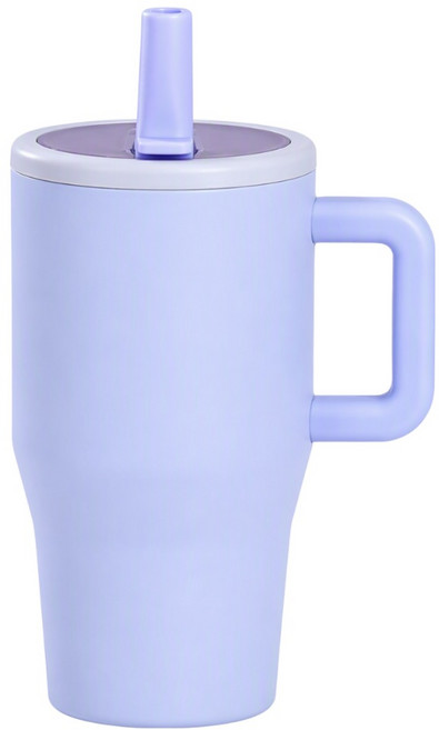 艾特叔叔 304不鏽鋼吸管冰霸杯, 淺灰藍, 1個, 600ml