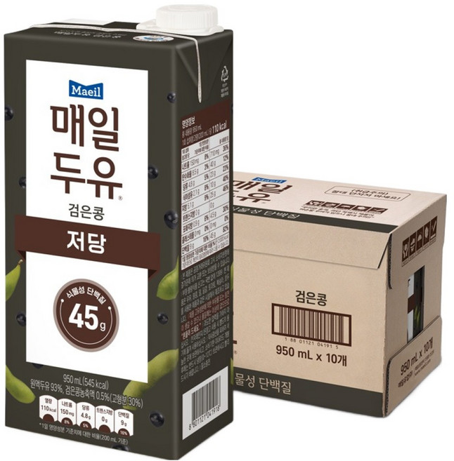 매일두유 저당 검은콩 두유, 950ml, 10개