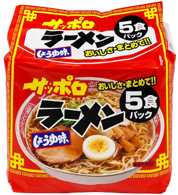 Men-Sunaoshi 札幌醬油味 袋裝拉麵 82g, 5個