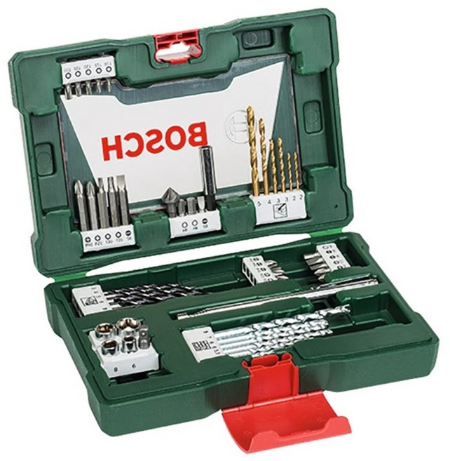 BOSCH 博世 勝利48配件組, 1套, 金屬鑽頭 + 水泥鑽頭 + 木工鑽頭 + 螺絲起子頭 2個 + 沈頭鑽頭 + 延長接桿 + 六角套筒 + 套筒接桿 + 伸縮磁鐵棒
