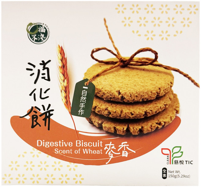 口福不淺 消化餅 麥香, 150g, 1個