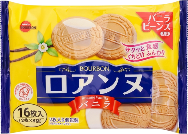 BOURBON 北日本 香草味法蘭酥 16個裝, 113.6g, 1套