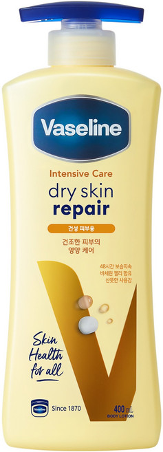 바세린 인텐시브 케어 드라이 스킨 리페어 바디로션, 400ml, 1개