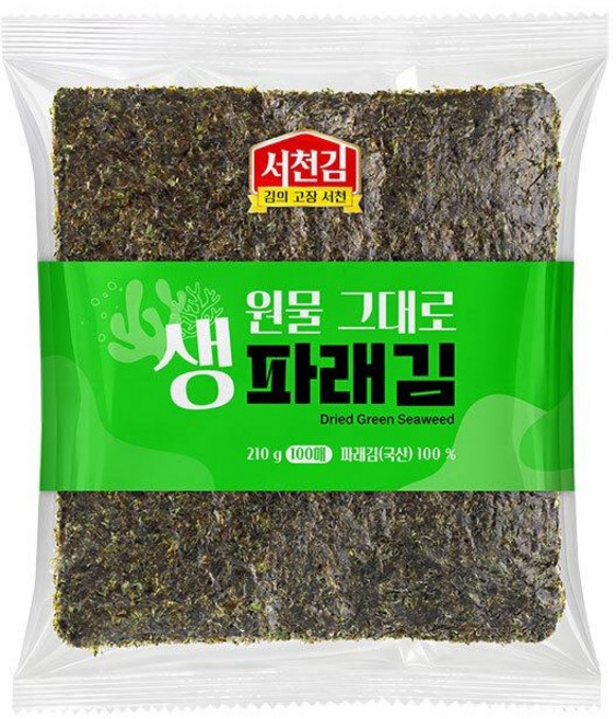 서천김 국내산 원물 그대로 생파래김 100p, 1개, 210g