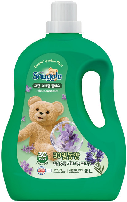 스너글 고농축 섬유유연제 그린 스파클 플러스, 1개, 2L