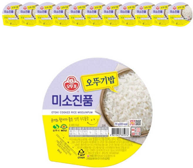 오뚜기 오뚜기밥 미소진품, 12개, 210g