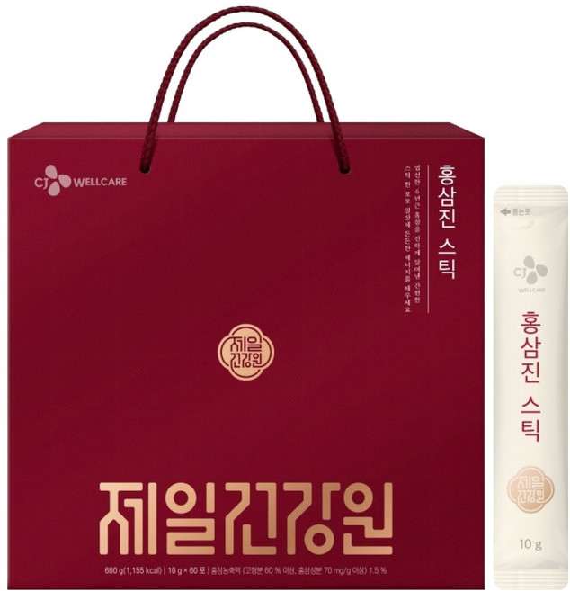 CJ웰케어 제일건강원 홍삼진스틱 60p, 600g, 1개